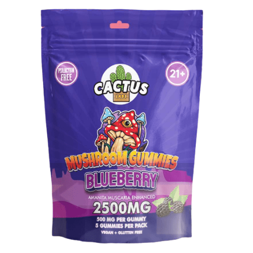 cactus labs mushroom gummies 2500mg blueberry 1